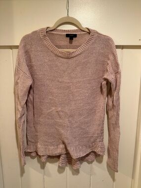 J. Crew Tan Open-Knit Crewneck Sweater, Size Small
